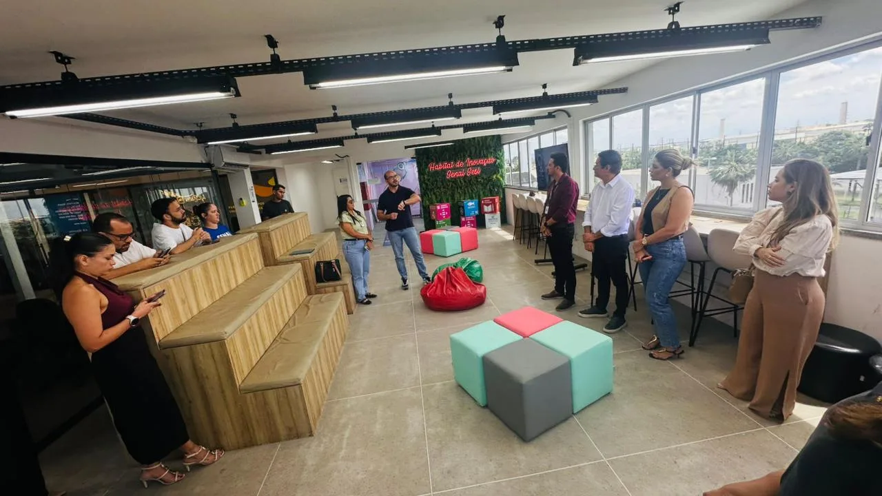 Recepção da comitiva no Habitat de Inovação SESI SENAI